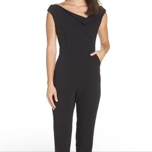 Harlyn Foldover Crop Sleeveless Jumpsuit in Black Size S NWT